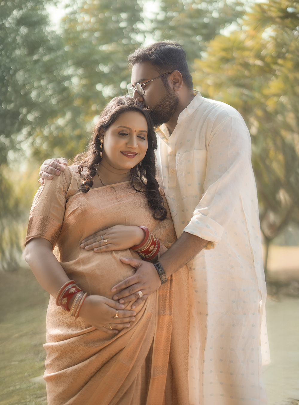 Maternity portrait with studio styling